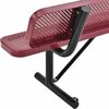 Global Industrial 72 Perforated Metal Outdoor Picnic Bench with Backrest, Red 694557RD